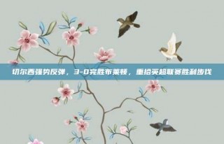 切尔西强势反弹，3-0完胜布莱顿，重拾英超联赛胜利步伐