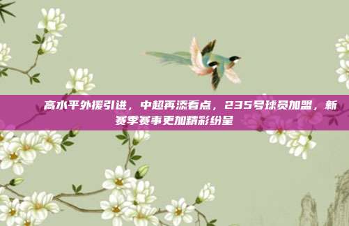 🏅 高水平外援引进，中超再添看点，235号球员加盟，新赛季赛事更加精彩纷呈  第1张